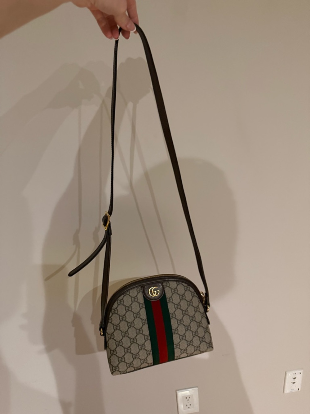 Gucci GG Supreme Crossbody with Green and Red Web Stripe - Picture 14 of 16